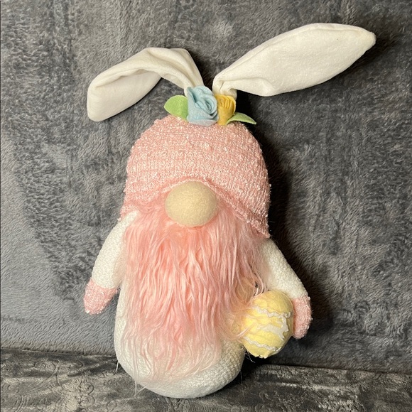 None Other - Plush Bunny Gonk with Pink Hat and Pastel Accents